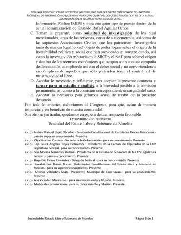 denuncian a eleael acevedo velazquez ex presidente del #imipe por sedición